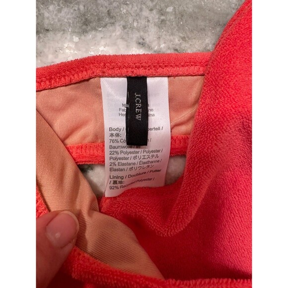 J Crew Bikini Top Womens XXL Orange Terry Cloth Wrap Tie Tank Beach Swimsuit - Picture 5 of 8